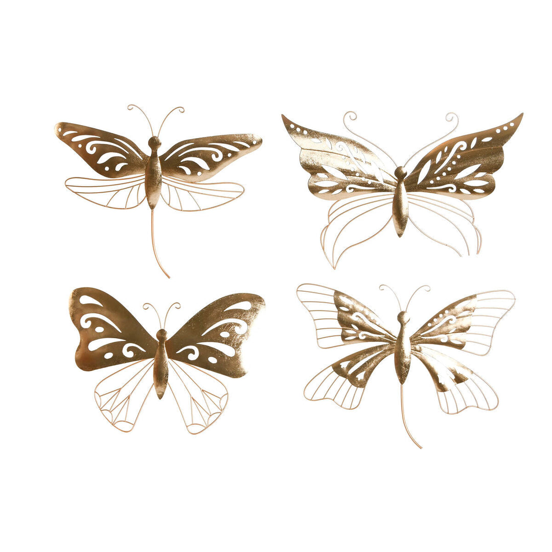 Wall Decoration Home ESPRIT Golden Butterfly 43 x 2 x 33 cm (4 Units)