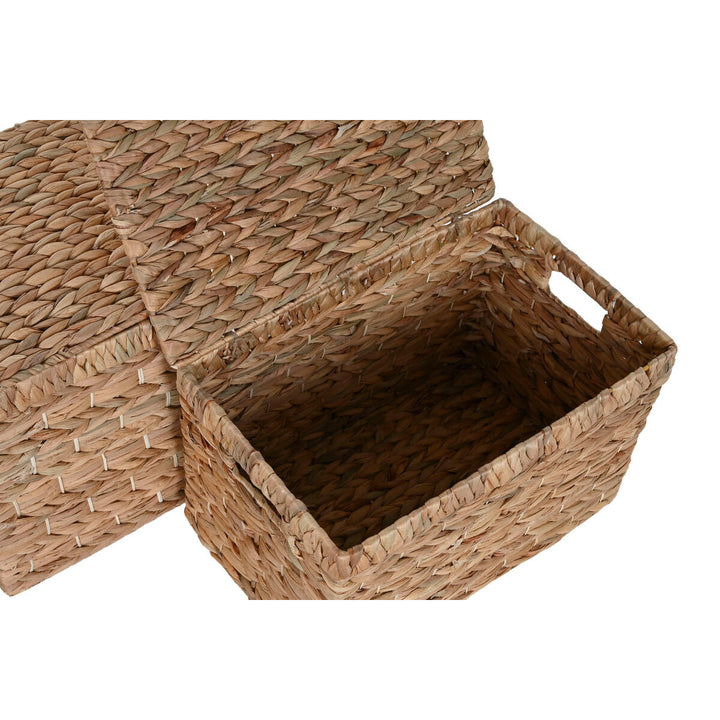 Set of decorative boxes Home ESPRIT Natural Metal Water hyacinth