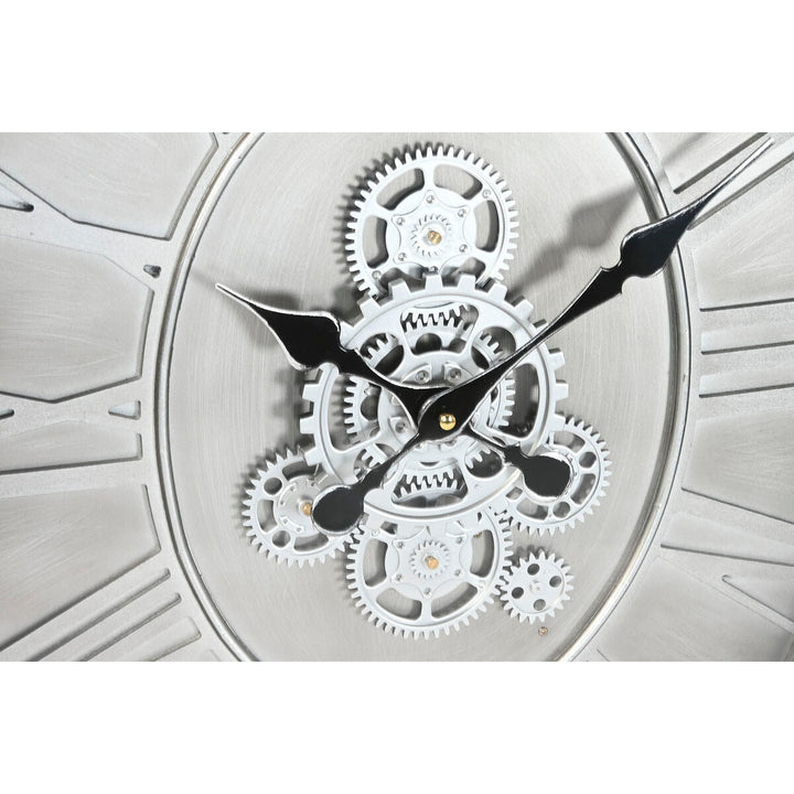 Wall Clock Home ESPRIT Silver Natural Metal Crystal Pine 50 x 8 x 68 cm