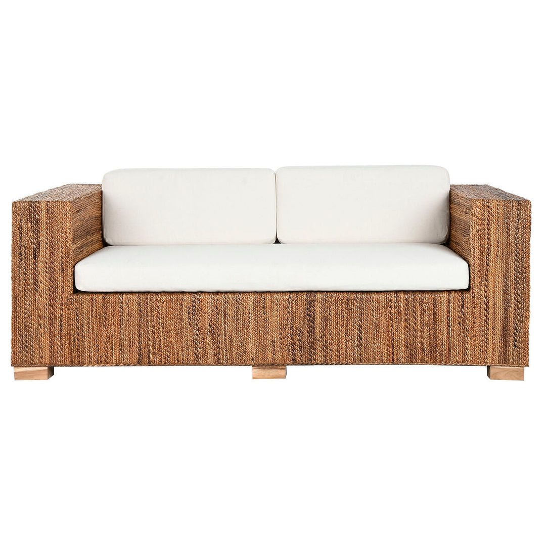 Garden sofa Home ESPRIT White Natural 192 x 92 x 65 cm