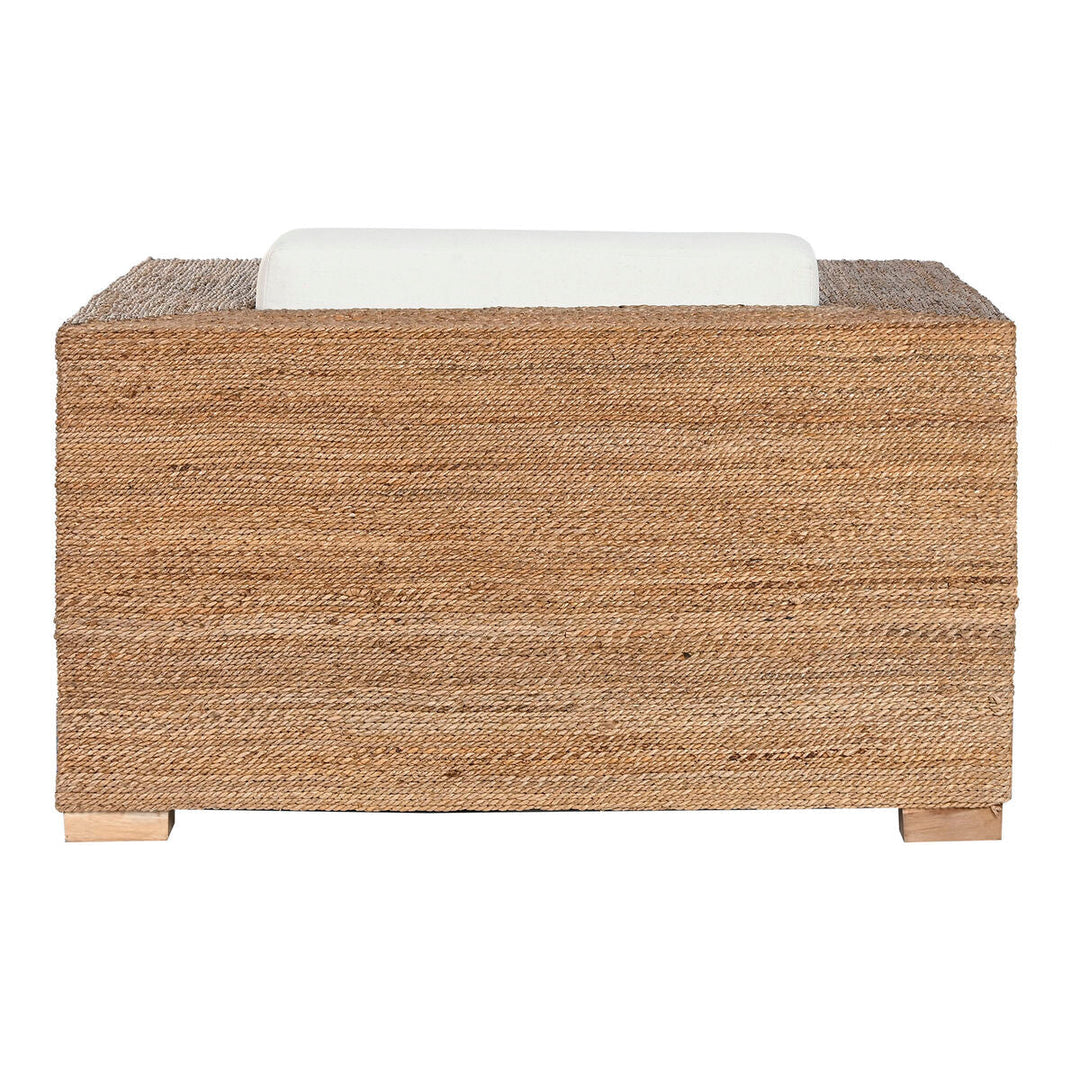 Garden sofa Home ESPRIT White Natural 117 x 92 x 65 cm