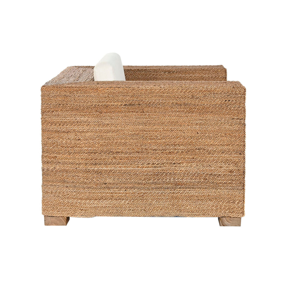 Garden sofa Home ESPRIT White Natural 117 x 92 x 65 cm