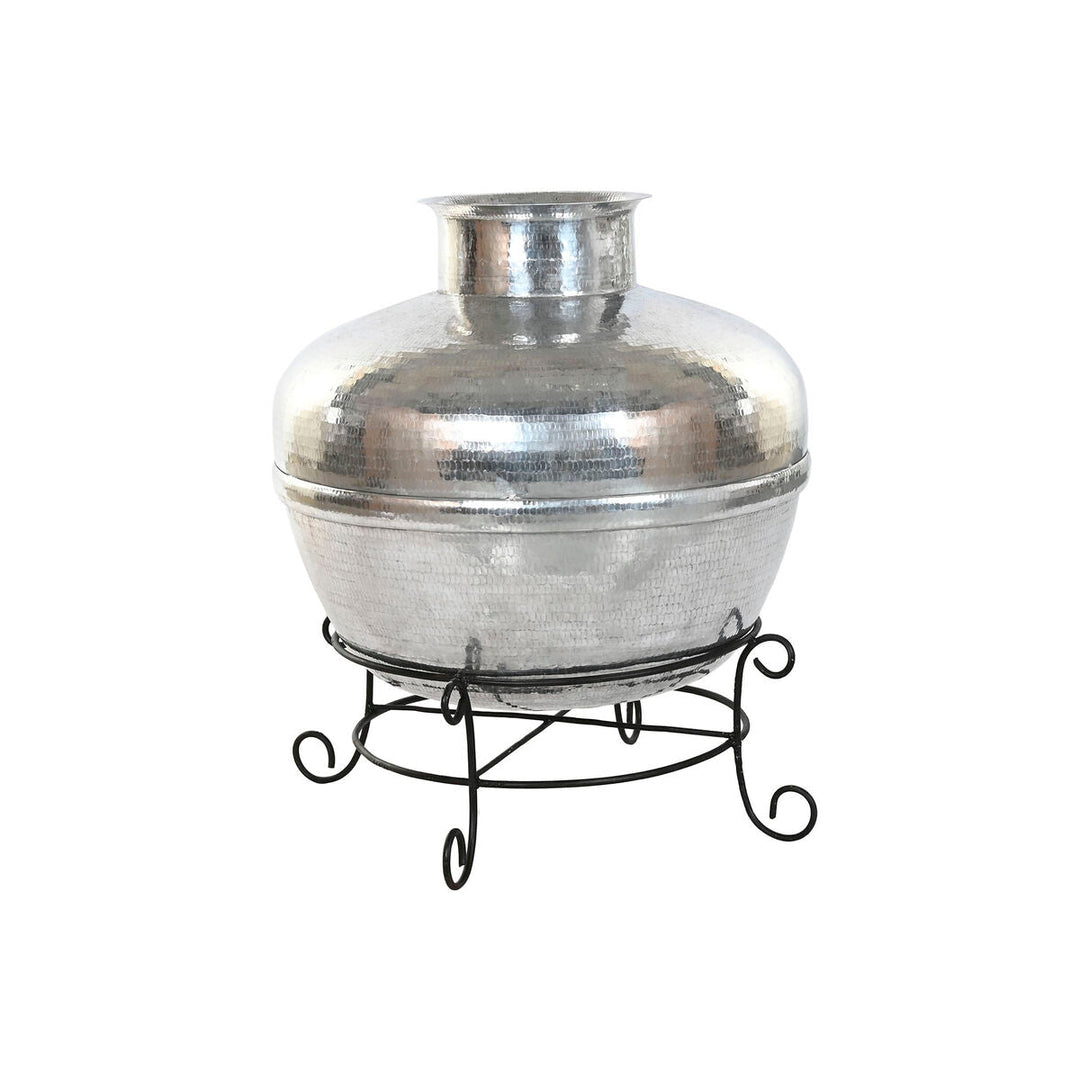 Vase Home ESPRIT Black Silver Aluminium Iron 75 x 75 x 90 cm