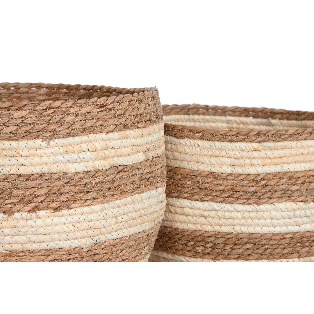 Decorative box Home ESPRIT Cream Natural Natural Fibre