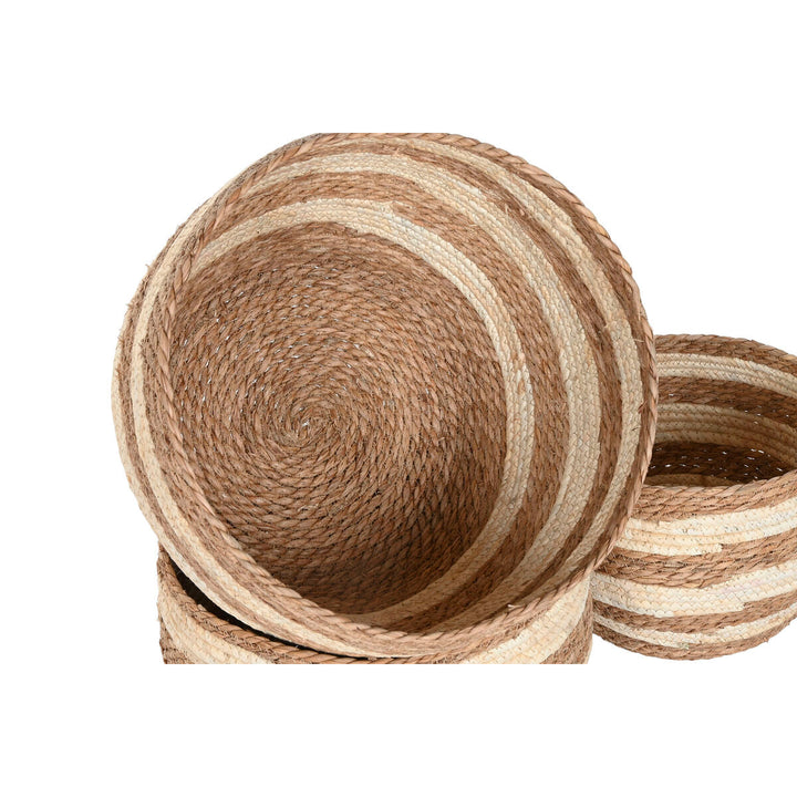 Decorative box Home ESPRIT Cream Natural Natural Fibre