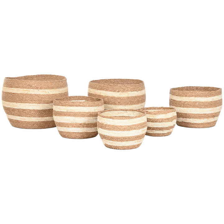 Decorative box Home ESPRIT Cream Natural Natural Fibre