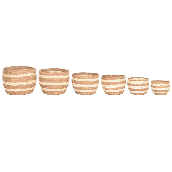 Decorative box Home ESPRIT Cream Natural Natural Fibre