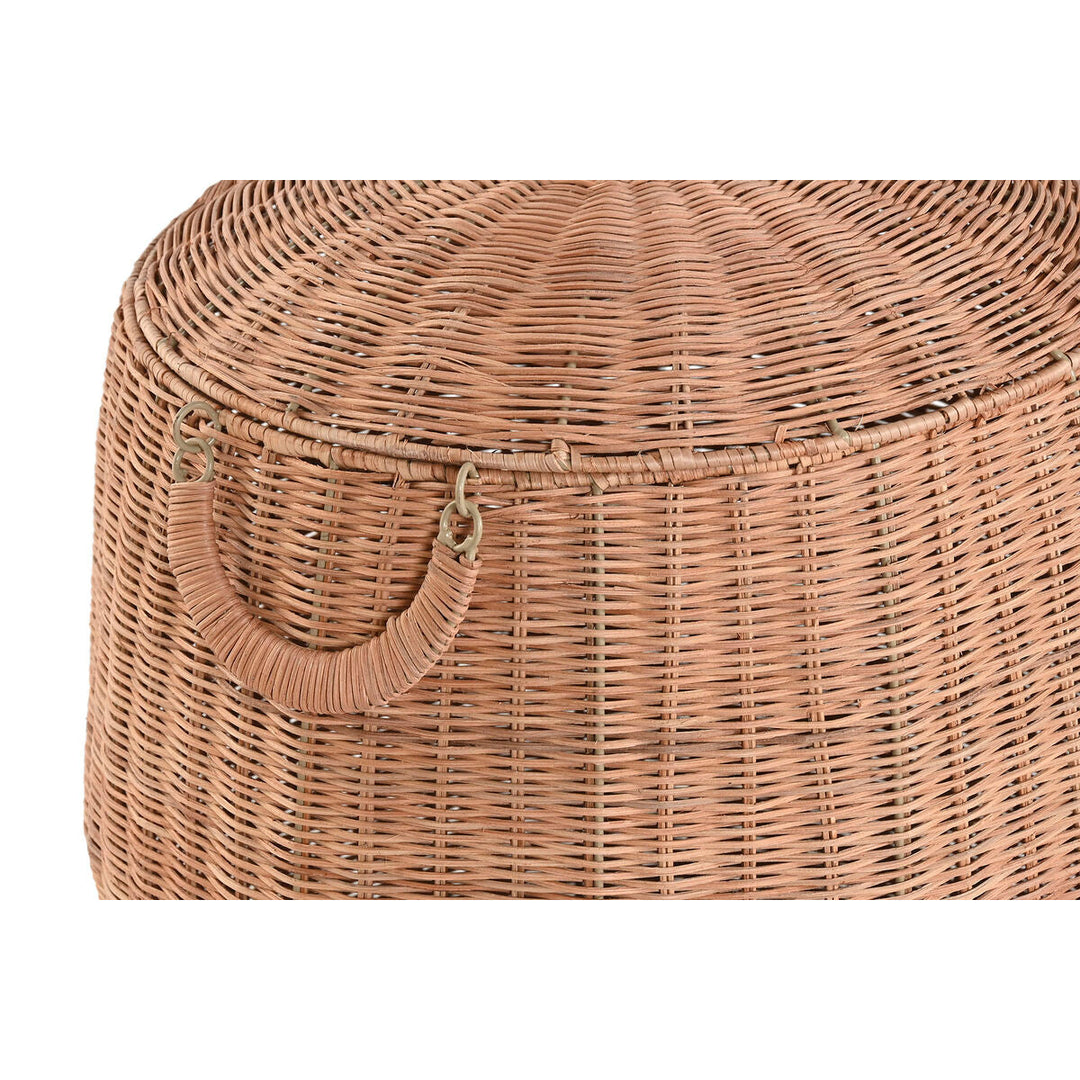 Decorative box Home ESPRIT Natural Metal Tropical (2 Pieces)