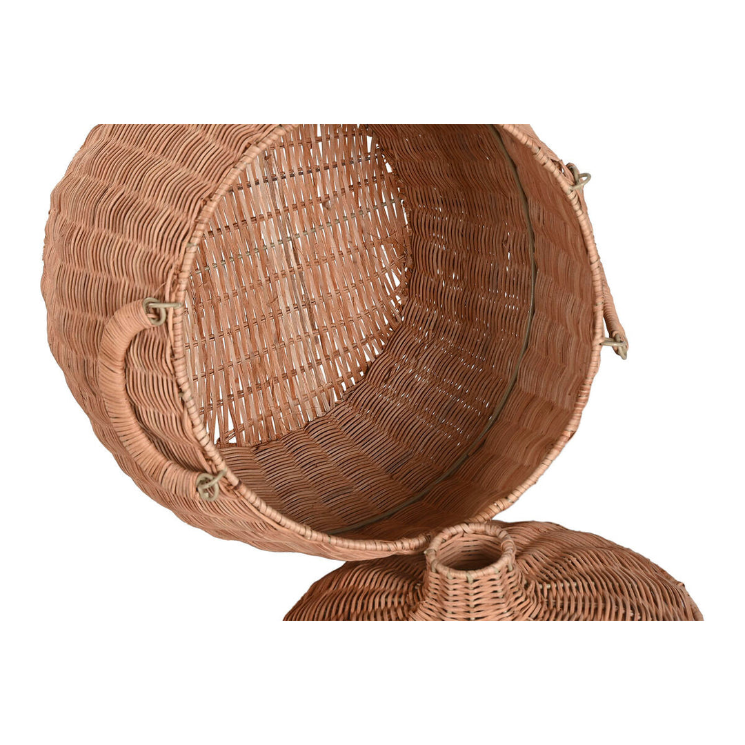 Decorative box Home ESPRIT Natural Metal Tropical (2 Pieces)