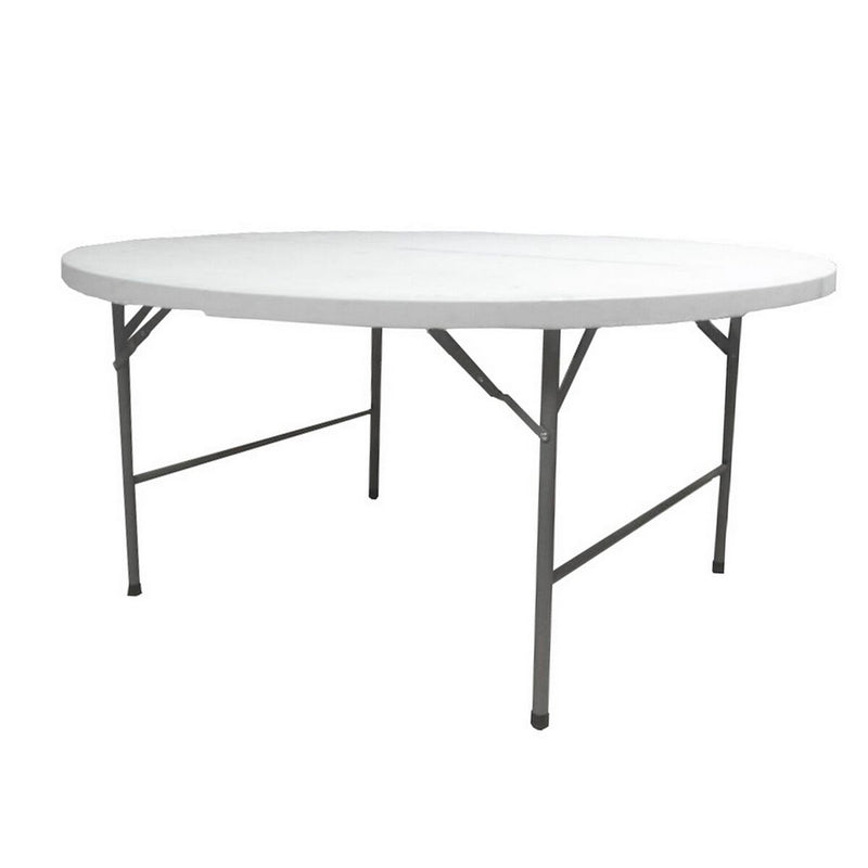 Folding Table White HDPE 122 x 122 x 74 cm