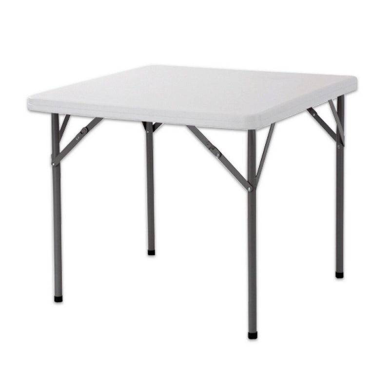 Folding Table White HDPE 87 x 87 x 74 cm