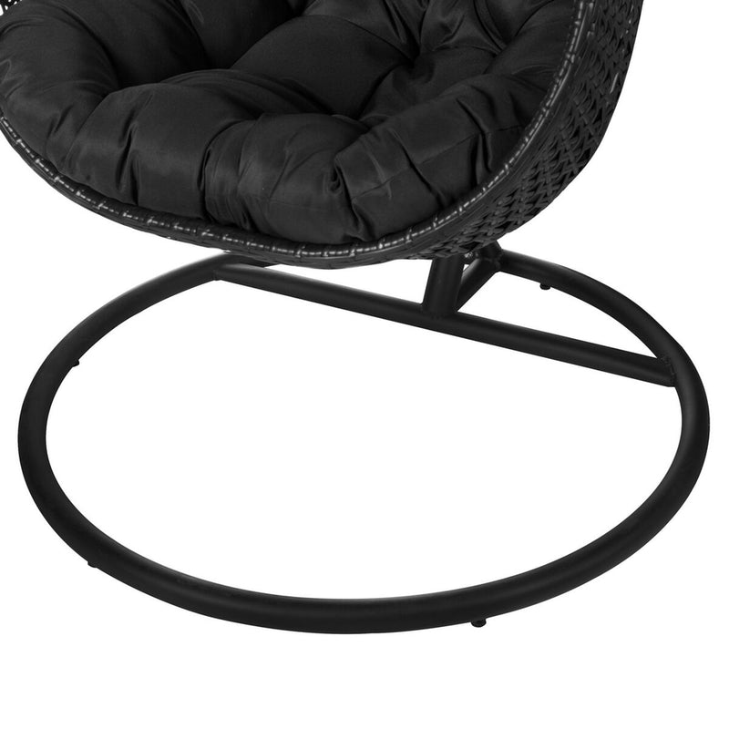 Rocking Chair Dido 190 x 95 x 95 cm Black Rattan