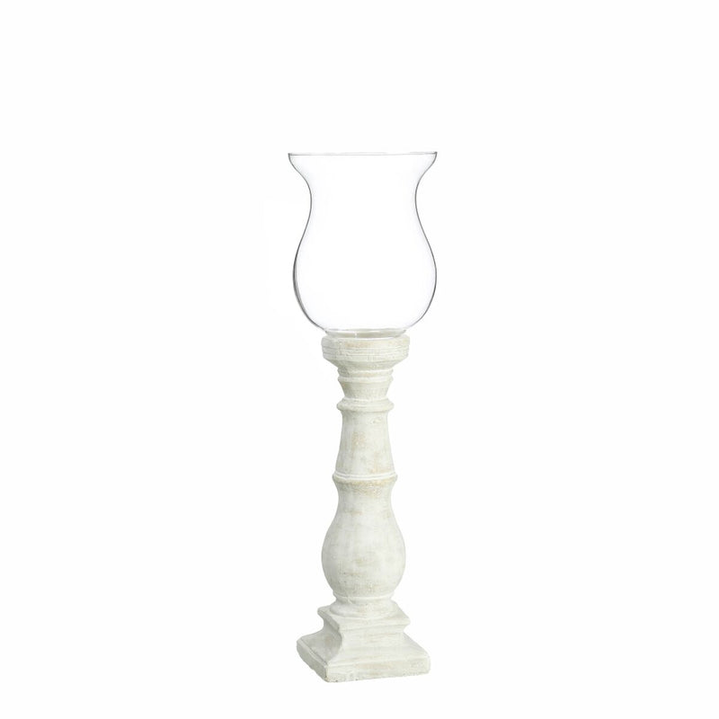 Candleholder 20,5 x 20,5 x 71 cm Crystal Cement White