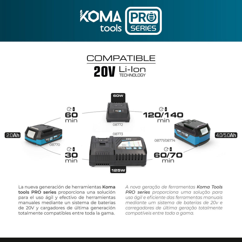 Bateria de lítio recarregável Koma Tools Pro Series