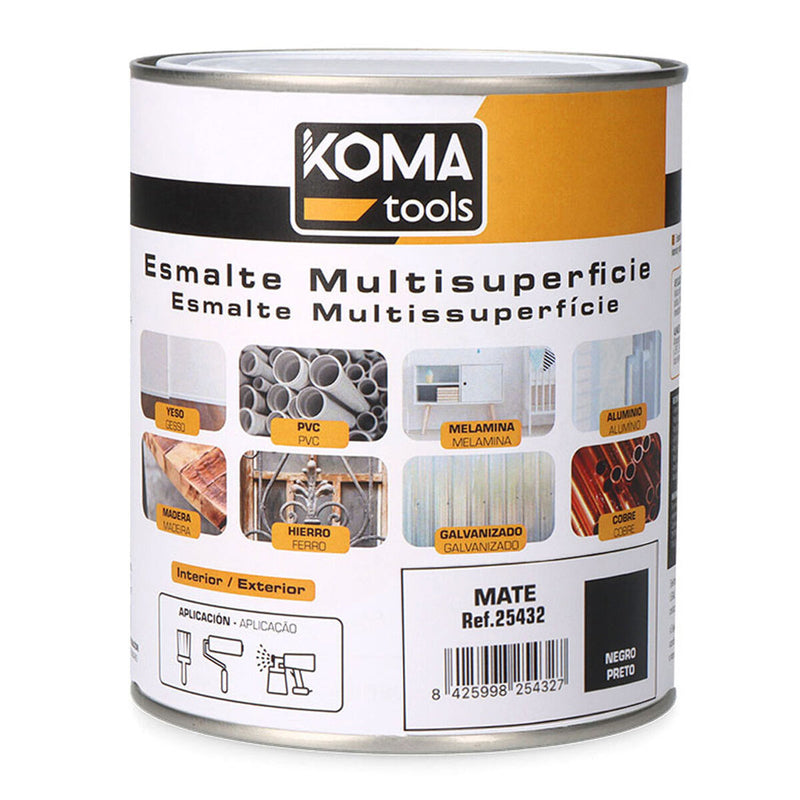Esmalte acrílico Koma Tools Preto Mate 750 ml