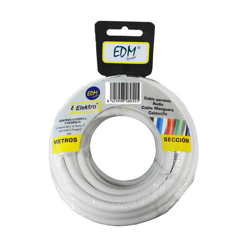 Câble EDM 2 x 0,75 mm Blanc 25 m