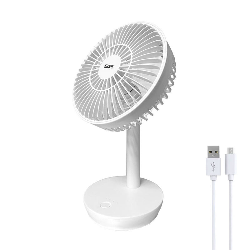 Table Fan EDM White 4 W 16,5 x 18,5 cm Rechargeable USB