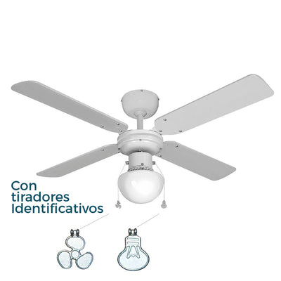 Ceiling Fan with Light EDM 33800 Caribe White 50 W