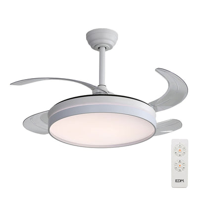 Ventilateur de Plafond avec Lumière EDM 33827 Ross Blanc 35 W 4100 Lm 2190 Lm Rétractile