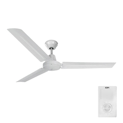 Ceiling Fan EDM 33982 White 60 W Ø 120 cm Mini industrial