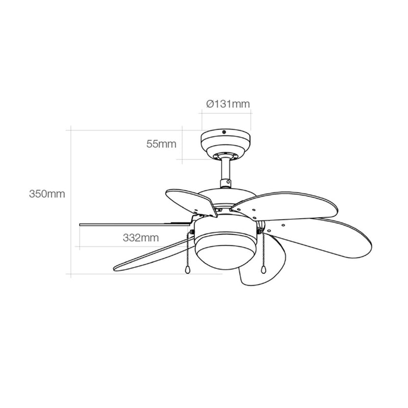 Ceiling Fan with Light EDM 33984 Aral Wengue nickel 50 W