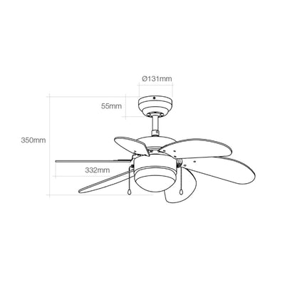 Ventilateur de Plafond avec Lumière EDM 33985 Aral Blanc 50 W
