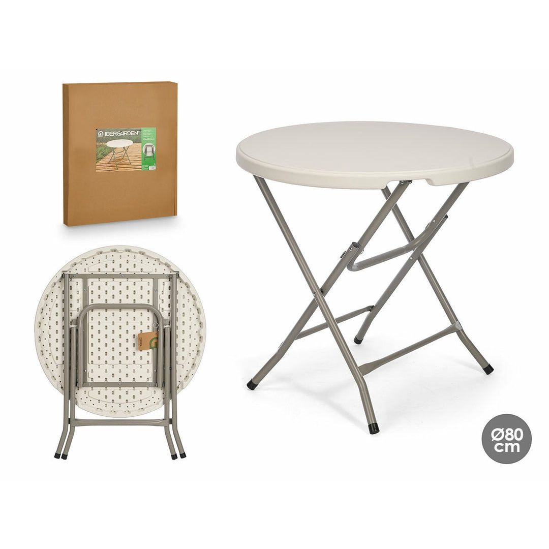 Folding Table Ibergarden White Grey 80 x 80 x 74 cm