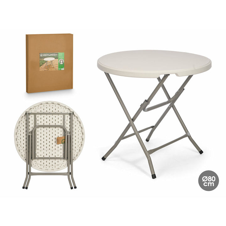 Folding Table Ibergarden White Grey 80 x 80 x 74 cm