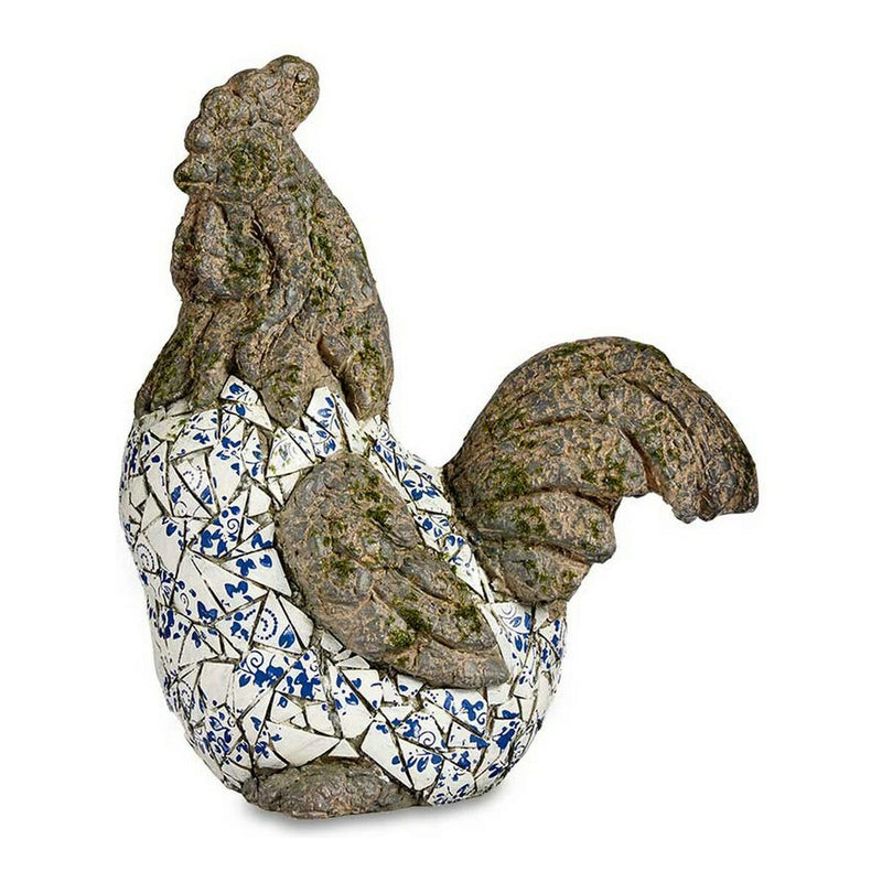 Figure décorative de jardin Mosaïque Coq Polyrésine (22,5 x 46 x 41,5 cm)