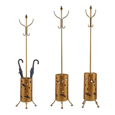 Coat rack Umbrella stand Golden Metal (44 x 185 x 44 cm)