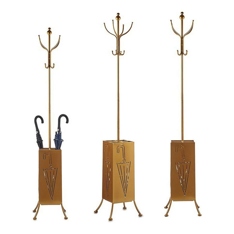 Coat rack Umbrella stand Golden Metal (34 x 188 x 34 cm)