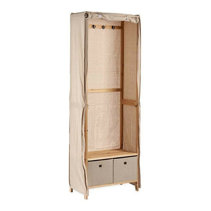 Coat rack Beige Wood Cloth (31,5 x 58 x 168 cm)