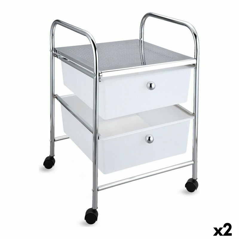 Chest of drawers Confortime Metal With wheels Plastic 33 x 32,5 x 45,5 cm (2 Units)