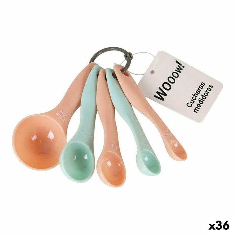 Set of Measuring Spoons Wooow 5 Pieces Plastic (36 Units)