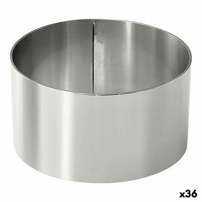 Molde para empratar Prateado Aço inoxidável 8 cm 0,8 mm (36 Unidades) (8 x 4,5 cm)