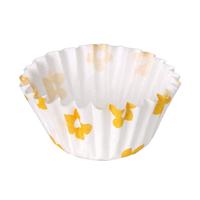 Muffin Tray Algon Yellow flower Disposable 14 x 2,5 cm 75 Units