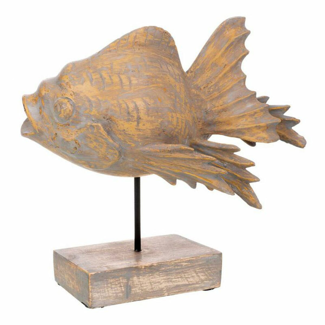 Decorative Figure Alexandra House Living Grey Dark brown Fish 31 x 24 x 30 cm