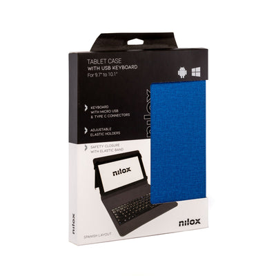 Case for Tablet and Keyboard Nilox NXFU003 10.5" Blue Black