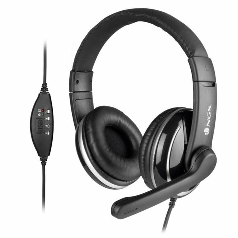 Auriculares com microfone NGS NGS-HEADSET-0196 Preto