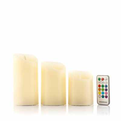 Bougies LED Multicolores Effet Flamme avec Télécommande Lendles InnovaGoods 3 Unités