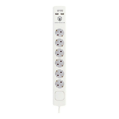 Power Socket - 6 Sockets with Switch TM Electron 230 V