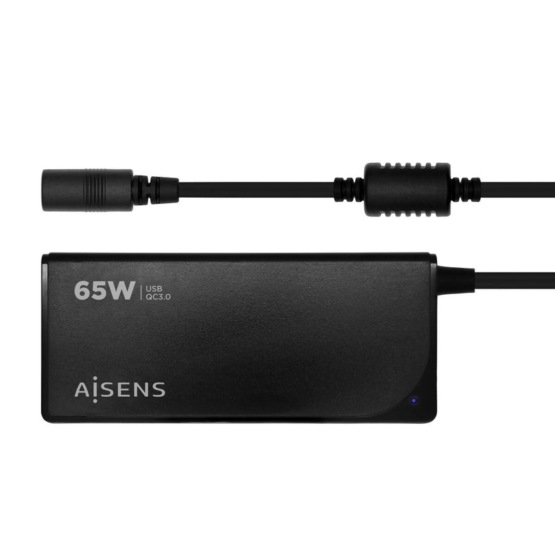 Adaptateur de courant Aisens Cargador 65 W Automatico Universal Multitension Para Portatil Con 9 Conectores + USB-A QC.3.0
