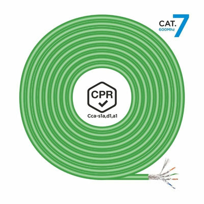 FTP Category 7 Rigid Network Cable Aisens AWG23 Green 305 m