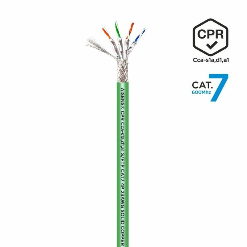 Câble Réseau Rigide FTP 7ème Catégorie Aisens AWG23 Vert 305 m
