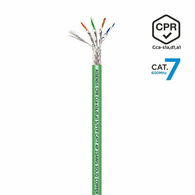 Câble Réseau Rigide FTP 7ème Catégorie Aisens AWG23 Vert 500 m