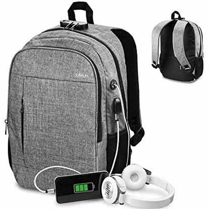 Sac à Dos pour Portable et Tablette avec Sortie USB Subblim Urban Lock Backpack 16"