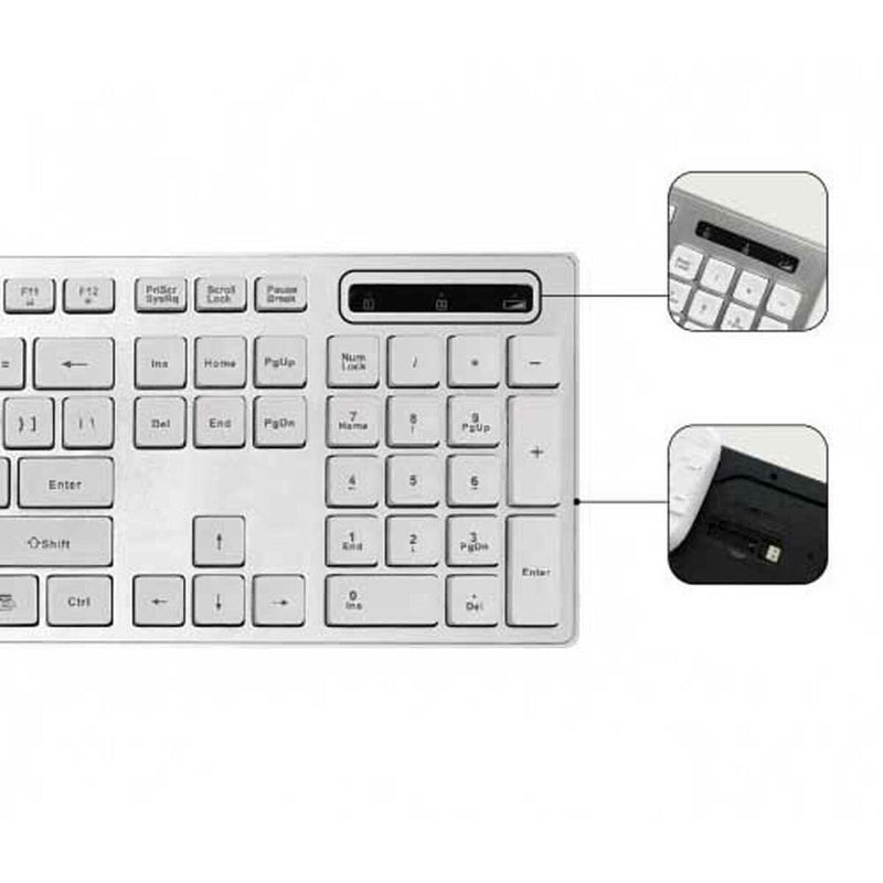 Keyboard and Wireless Mouse Subblim SUBKBW-CEKE10 Silver ABS Spanish Qwerty
