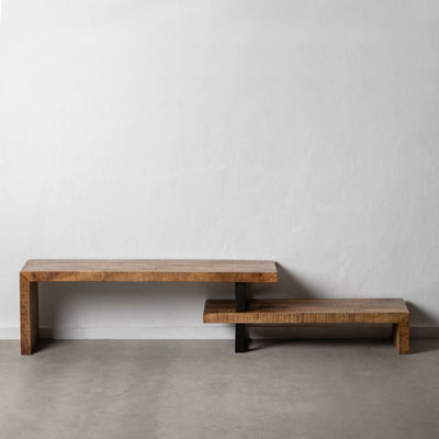 Sideboard AVA Natural Black Wood Iron 140 x 40 x 46 cm