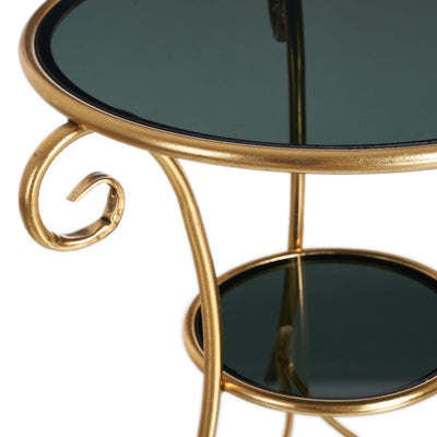 Table d'appoint Doré Verre Fer 66 x 60 x 62 cm