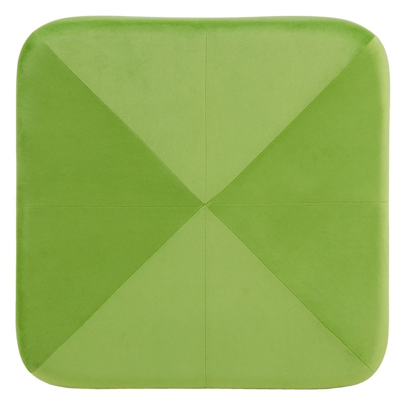 Pouffe Synthetic Fabric Wood Green 60 x 60 x 40 cm